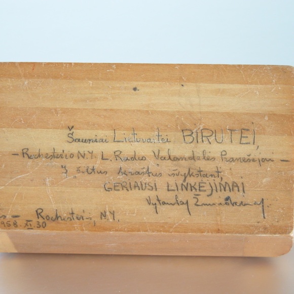 Vtg Mid Century Art Deco Small Wood Trinket Box - Picture 4 of 4